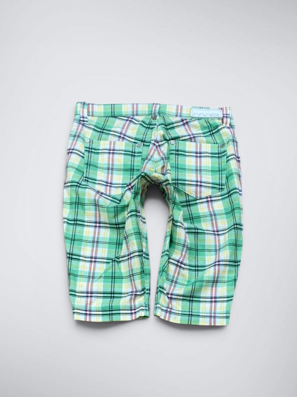 VTG Y2k Coogi Green Plaid Low Rise Bermuda Shorts
